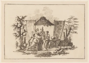 Figuras con una Calabaza, de "Nouveau Cahier de Six Feuilles De Différents Sujets Chinois Historiés"
