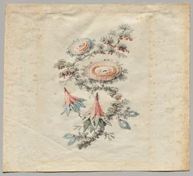 Diseño de bordado de flores para la fábrica de seda de Lyon