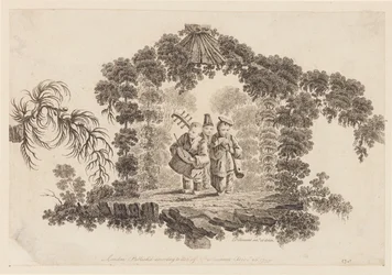 Tres Figuras Tocando Instrumentos Musicales, de "Recueil de Plusieurs Jeux d