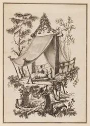 Tres Figuras Debajo de una Carpa