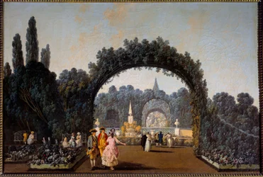Vista de los jardines de Benfica en Lisboa en 1785