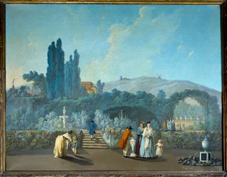 Vista de los jardines de Benfica en Lisboa en 1785