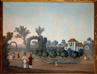 Vista de los jardines de Benfica en Lisboa en 1785