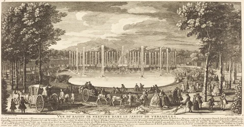Vista del estanque de Neptuno en el Jardín de Versalles