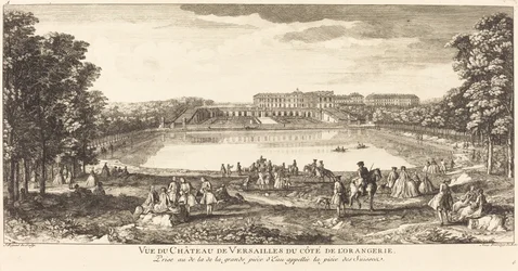 Vista del Castillo de Versalles desde el lado de la Orangerie