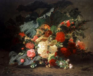 Composición floral. Pintura de Jean Baptiste Robie (1821-1910) Colección particular.