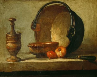 Naturaleza muerta con caldero de cobre, 1732