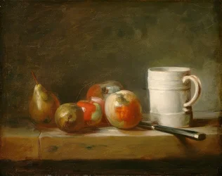 Naturaleza muerta con taza blanca