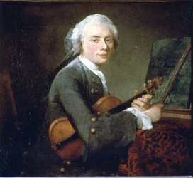 El joven con el violín, circa 1738. Retrato de Charles Theodose Godefroy. Óleo sobre lienzo de Jean Baptiste Simeon Chardin (1699 - 1789). París, Museo del Louvre
