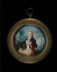 Retrato en miniatura de un joven caballero llamado Sr. Videl, sentado tres cuartos de longitud