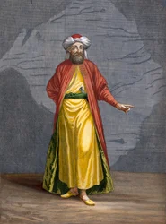 Un indio, lámina 93 de «Colección de cien estampas que representan las diferentes naciones del Levante» de Charles de Ferriol, grabada por Gérard Scotin (1671-1716), 1707-08