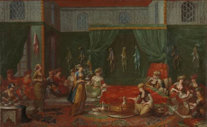 Habitación de una turca distinguida, c.1720-37 (óleo sobre lienzo)