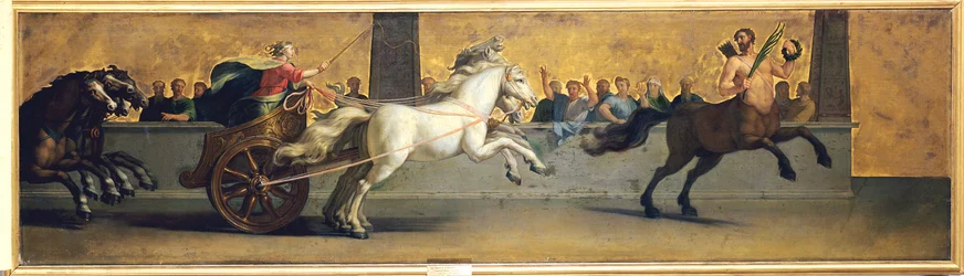 La educación de Aquiles: Carreras de carros, mediados-finales del siglo XVII