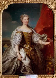 Retrato de Catalina Bnin Opalinska, esposa de Stanislas Lescinski, Reina de Polonia y luego Duquesa de Lorena y Bar (1680-1747). Pintura de Jean Baptiste Van Loo (1684-1745) 1725