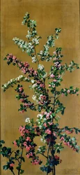 Cerezo japonés y ramas de espino