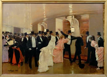 Altercado en el pasillo de la ópera (pintura sobre lienzo)