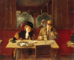 En el café, bebedores de absenta, c.1909