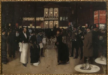 Boulevard Montmartre de noche, delante del Théâtre des Variétés, hacia 1885 (óleo sobre lienzo)