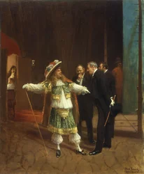 Coquelin el Viejo en "El burgués gentilhombre" de Molière, c.1882