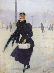 Mujer parisina en la Place de la Concorde, c.1890