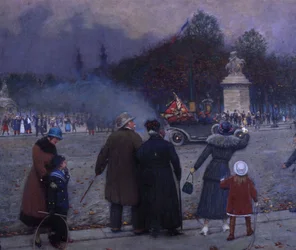 La bandera alemana llevada a Les Invalides, c.1914