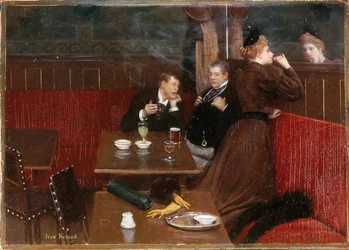 Tres figuras en un café, hacia 1890 (óleo sobre lienzo)