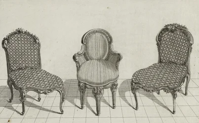 Chaise de Canne, Fauteuil en Cabriolet, Chaise de Canne, publicado a mediados de la década de 1770