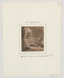 Diseño para un plato de porcelana pintado, Le Capricorne (Capricornio) del servicio le Zodiac Travesti (El zodiaco farsante)