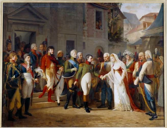 Napoleón I (1769-1821) recibió a la Reina Luisa de Prusia (1776 - 1810) en Tilsit el 6 de julio