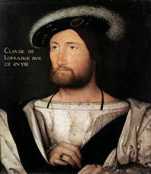 Retrato de Claude de Lorraine, Duque de Guise, pintura de Jean Clouet, conservado en la Galería Palatina en el Palacio Pitti, Florencia - Arte del Renacimiento: Retrato de Claude de Lorraine, Duque de Guise (1496-1550). Pintura de Jean Clouet (1475-1541)