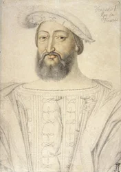 Retrato de Francisco I (1494-1547), Rey de Francia por Clouet, Jean (c. 1485-1541). Tiza negra y sanguina sobre papel, tamaño: 31,6x22,5, Primera mitad del siglo XVI, Museo del Hermitage, San Petersburgo