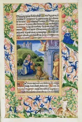 San Antonio el Grande y San Pablo el Ermitaño, de las Horas de Luis de Orleans, 1469