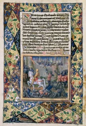 Ms Lat. Q.v.I.126 f.38v Roboam en guerra contra Jeroboam, del 