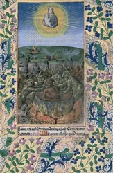 Ms Lat. Q.v.I.126 f.74 Los tormentos del infierno, del "Libro de Horas de Luis de Orleans".