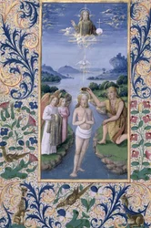 Ms Lat. Q.v.I.126 f.88v Bautismo de Cristo, del 