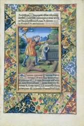 El sacrificio de Isaac, del Libro de Horas de Luis de Orleans, 1490
