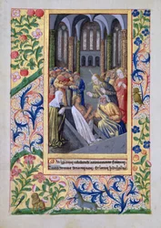 La resurrección de Lázaro, del "Libro de Horas de Luis de Orleans".