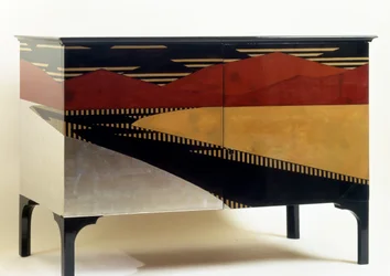 Gabinete lacado estilo Art Deco (commode vantaux)