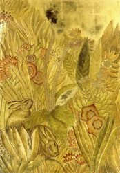 Conejos y flores; Lapins et Fleurs