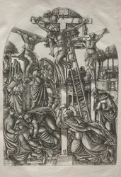 Cristo en la cruz entre los dos ladrones, antes de 1561