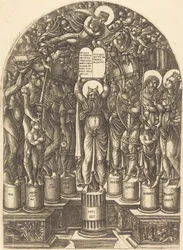 Moisés rodeado por los patriarcas