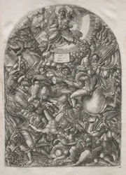 El Apocalipsis: El ángel en el sol llamando a las aves de presa, 1546-1556
