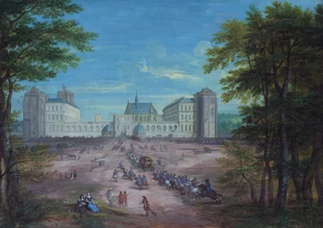 Llegada del Rey al castillo de Vincennes (gouache)