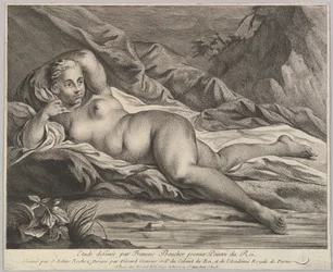 Estudio de un desnudo reclinado