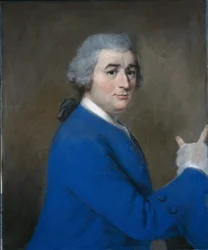 David Garrick, con abrigo alto