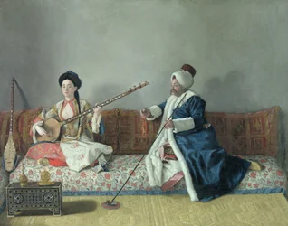 Monsieur Levett y Mademoiselle Helene Glavany en trajes turcos