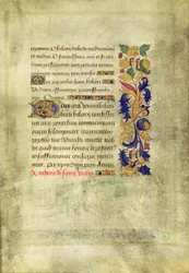 San Verán exorcizando al poseído en el pasillo norte de la Catedral de Notre-Dame de París, verso, de las 