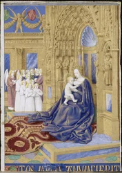La Virgen y el Niño entronizados Horas de Étienne Chevalier