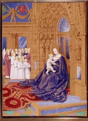 La Virgen con el Niño (Miniatura del “Libro de Horas de Stephen Chevalier” de Jean Fouquet, 1420-1477/1481)