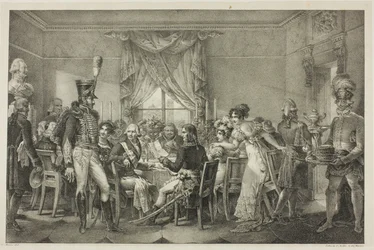 Napoleón en el Palacio del Gran Duque en Florencia, placa trece de La Vida Política y Militar de Napoleón